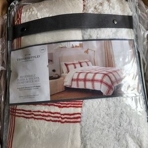 King size sherpa plush comforter set